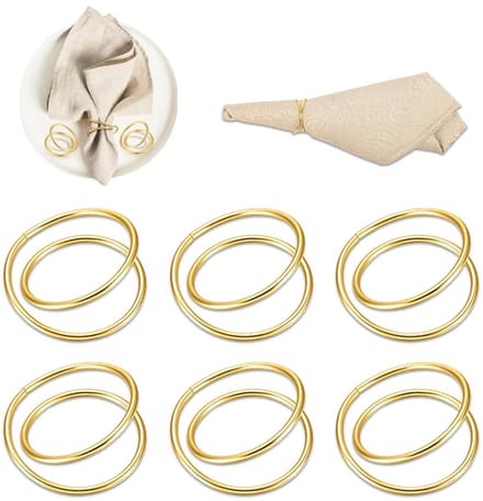 Elegante servetringen - set van 6 - verguld metaal