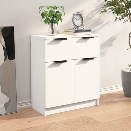 vidaXL - Dressoir - 60x30x70 - cm - bewerkt - hout - wit