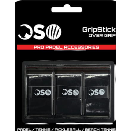 OSO Padel GripStick Overgrip – Zwart – 3 stuks