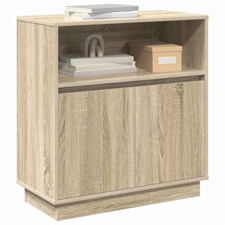 vidaXL - LED - Dressoir - Sonoma - Eik - 71 - x - 34,5 - x - 75 - cm - Bewerkt - hout