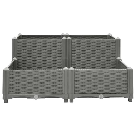 vidaXL - Plantenbak - verhoogd - 80x80x38 - cm - polypropyleen