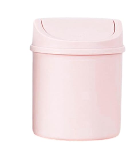 Mini Bureaumand - Kleine Prullenbak - Afval Beheer - Flexibel Schuddeksel - 21 cm - Roze