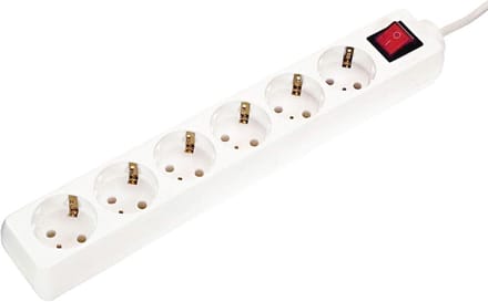 6-Weg Stopcontactstrip met Schakelaar - IP20, 230 V/16 A, 1,4 meter Kabel