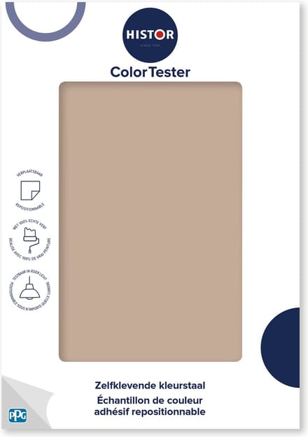 Histor Kleurtester Mat - Dekkend - Makkelijk te Verwijderen - Kleurecht - Transcend - Beige