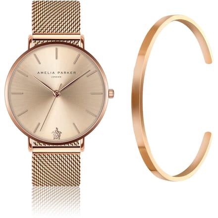 Dameshorloge en armband Amelia Parker Gold Sky