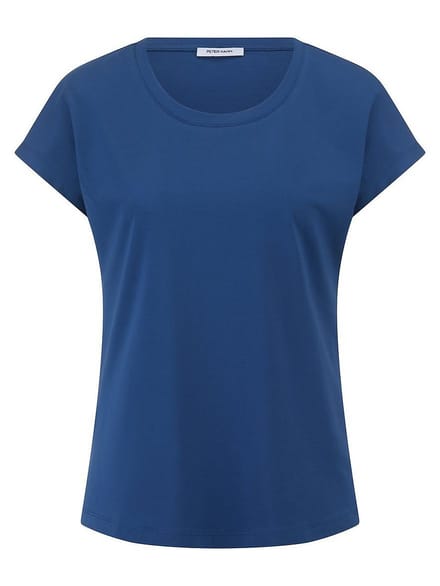 Shirt ronde hals Van Peter Hahn blauw
