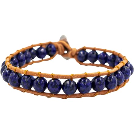 Lapis Lazuli edelstenen armband van echt leer voor dames Sloya Facelia