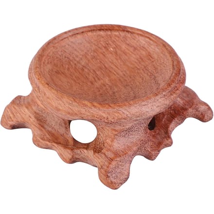 Delicate Kristallen Bol Basis Spelen Met Walnoot Stuk Massief Houten Basis Kalebas Ei Snijwerk(Rozenhout) brown