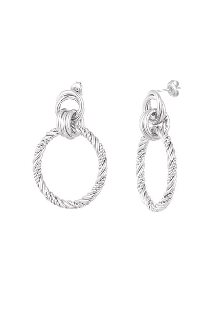 Oorbellen Connection Circles - Stainless Steel - Zilver