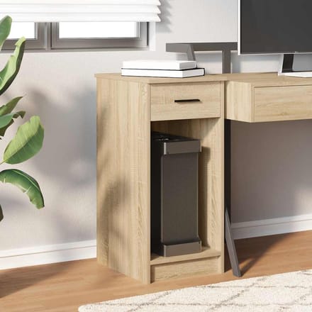 vidaXL - Computertorenstandaard - met - lade - 35x45x77 - cm - sonoma - eikenkleurig