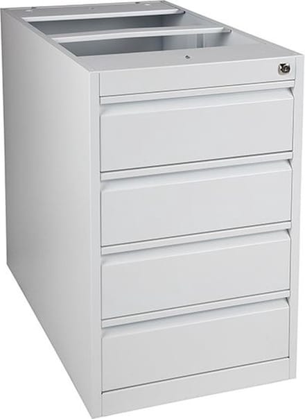 Praktische standcontainer 3 lades diep 80CM kleur Wit (RAL9010) topblad Kersen