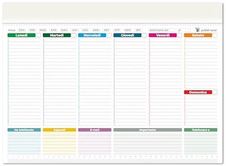 Maxi Weekplanner voor op het Bureau - Organizer Planner voor Kantoor 43 x 31 cm