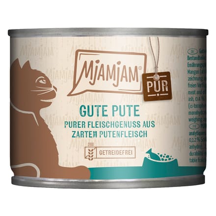 6x200g goede kalkoen puur MjAMjAM kattenvoer nat