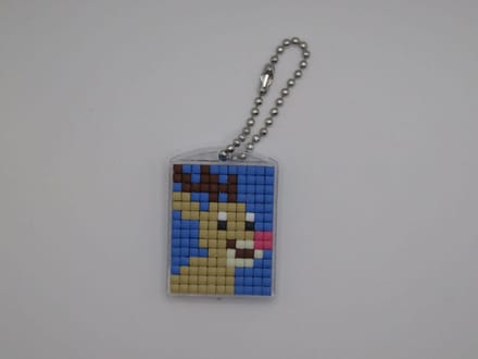 Sleutelhanger, Rendier, Rudolf, Kerstmis, Pixels