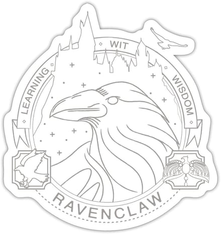 Harry Potter Ravenklauw Lineart Sticker Maat S (max. 10 x 10cm)