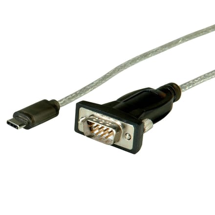 ROLINE USB - Seriële Converter kabel, type C - RS232 , zwart, 1,8 m