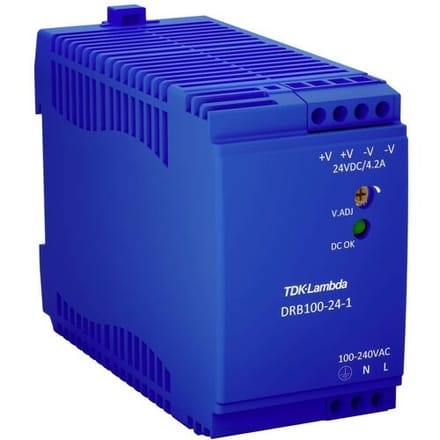 TDK-Lambda DRB100-24-1 DIN-rail netvoeding 24 V/DC 4.2 A 100.8 W Aantal uitgangen:1 x Inhoud 1 stuk(s)