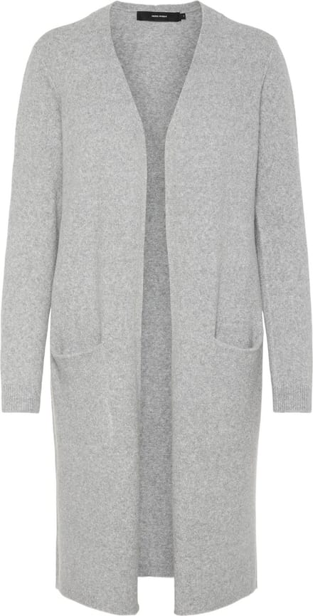 Vero Moda Vest Vmdoffy Ls Long Open Cardigan Noos 10215434 Light Grey Melange Dames Maat - M