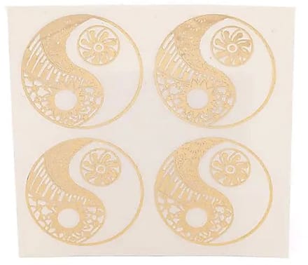 Metalen sticker Yin Yang goud 4x