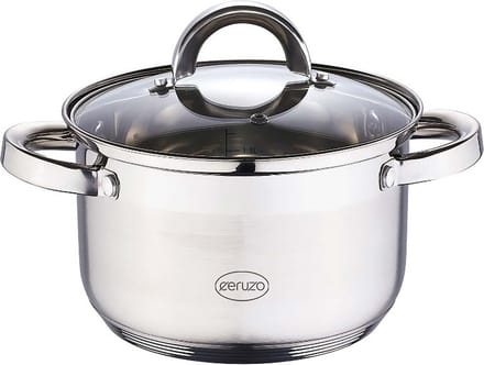Ceruzo Kookpan - RVS - Ø 20 cm - H 12.5 cm - 3.6 L - alle Warmtebronnen