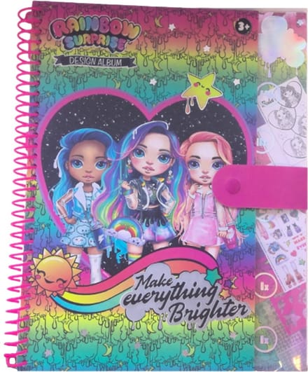 Rainbow Surprise Ontwerpalbum - met stickervellen - kleurplaten - Poopsie Surprise - A4 formaat
