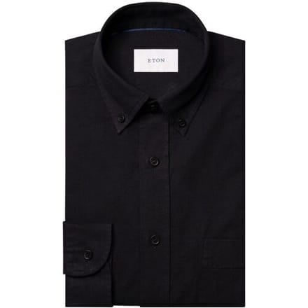 Eton Overhemd Uni Color Denim Twill Button-Down Zwart / male