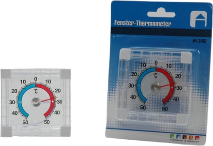 Raam thermometer - zelfklevend - 8 cm - voor buiten en tuin - buitenthermometer