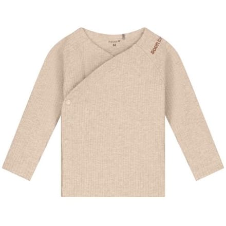 Prénatal newborn overslagshirt rib Light Sand Melange 68 unisex
