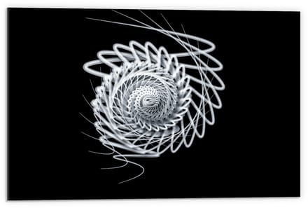 Dibond - Witte Schelp constructie  - 60x40cm Foto op Aluminium (Wanddecoratie van metaal)