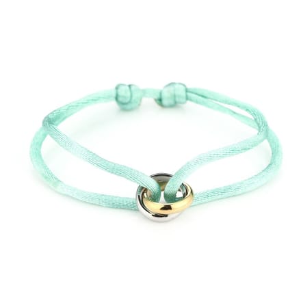 Satijnen armband Knot Duo- Mint