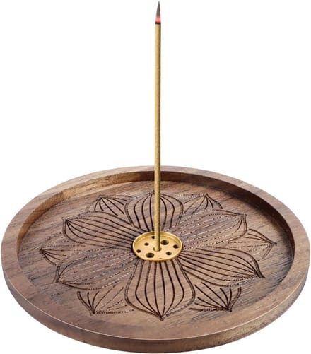 Solidchoice - Houten Lotus Wierookhouder met 6 Gaten
