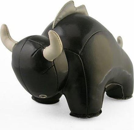 Zuny boekensteun stier zwart/hoorns wit