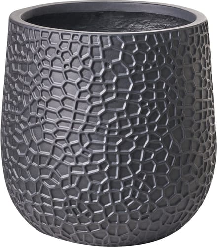QIYUN - Bloempot - Zwart - 41 x 41 x 43 cm - Klei-vezelmengsel