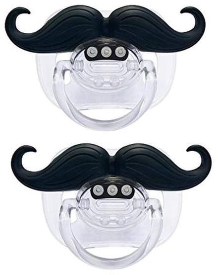 Grappige Fopspeen met Snor voor Baby's en Peuters - Orthodontisch, BPA-vrij, Pack van 2