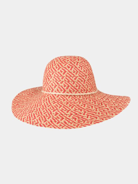 Belle - Toyo flaphoed met brede rand - Rood