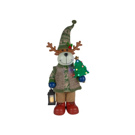 Kerstman rendier 94cm met muziek en LED