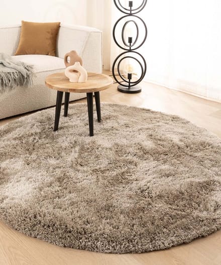 Shaggy vloerkleed rond - Meadow grijs 250