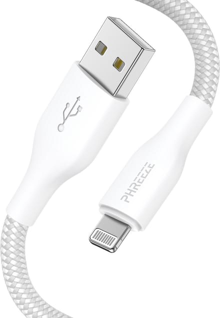 Stevige kabel geschikt voor iPhone met Lightning naar usb - Oplader snoer - 1m nylon wit