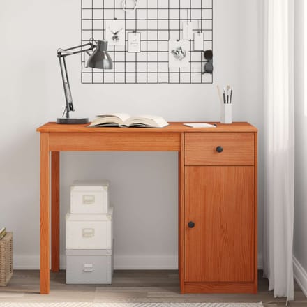 vidaXL - Bureau - Waskleur - Bruin - 100 - x - 50 - x - 74 - cm - Massief - grenenhout