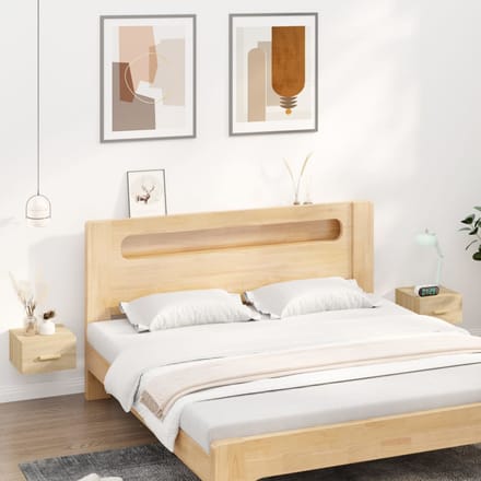 vidaXL - Nachtkastjes - 2 - st - wandgemonteerd - 35x35x20 - cm - sonoma - eikenkleur