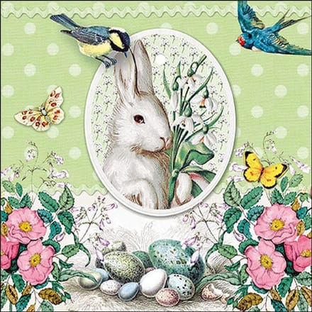 Lunch Servetten White Rabbit Green - Ambiente - 33x33 cm
