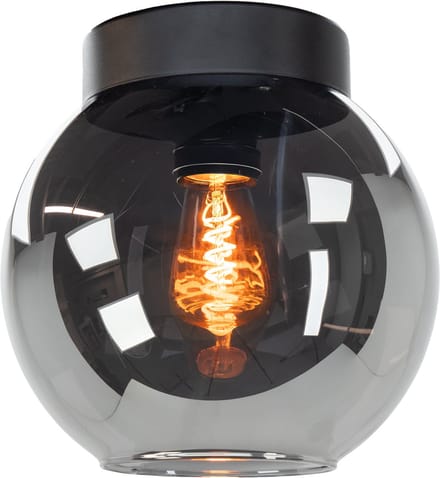 EGLO Centara Plafondlamp - E27 - Ø 20 cm - Zwart/Smoke Glas