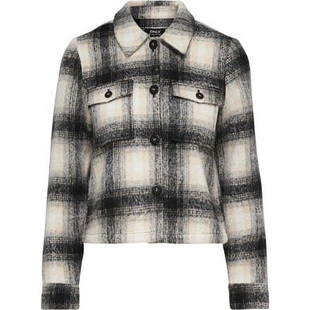 Only Shacket voor dames van een polyestermix van Lou (Zwart/pimpelsteenprint)