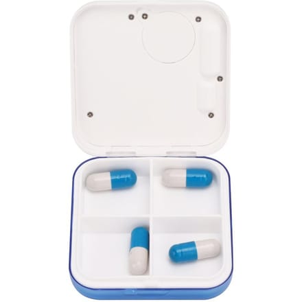 4 Compartimenten Digitale Intelligente Pillendoosje Patiënt op Leeftijd Timing Wekker Medicijndoos Blauw white