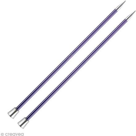 Aiguille à tricoter - KNITPRO - 40 cm - 7 mm - Aluminium coloré - Violet