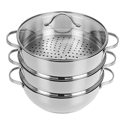 Stoompan 28 cm met 2 stoominzetstukken