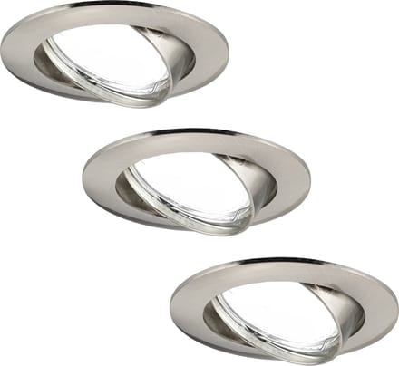 Ledvion - 3X LED Inbouwspot Amsterdam - RVS - Dimbaar - 3W - 6500K - Ø82 mm