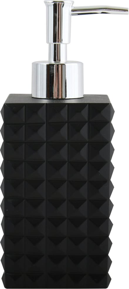 MSV Zeeppompje/dispenser - Kubik - kunststeen - zwart - 7 x 17 cm - 270 ml