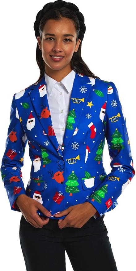 OppoSuits Festivity Blue - Dames Blazer - Kerst Jasje - Blauw - EU34