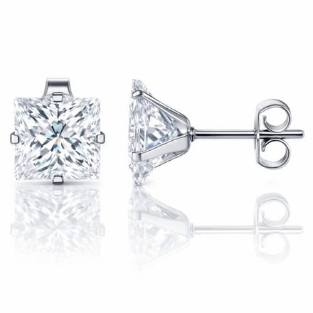 LGT Jewels Stud oorbellen Edelstaal Classic Transparent 6mm